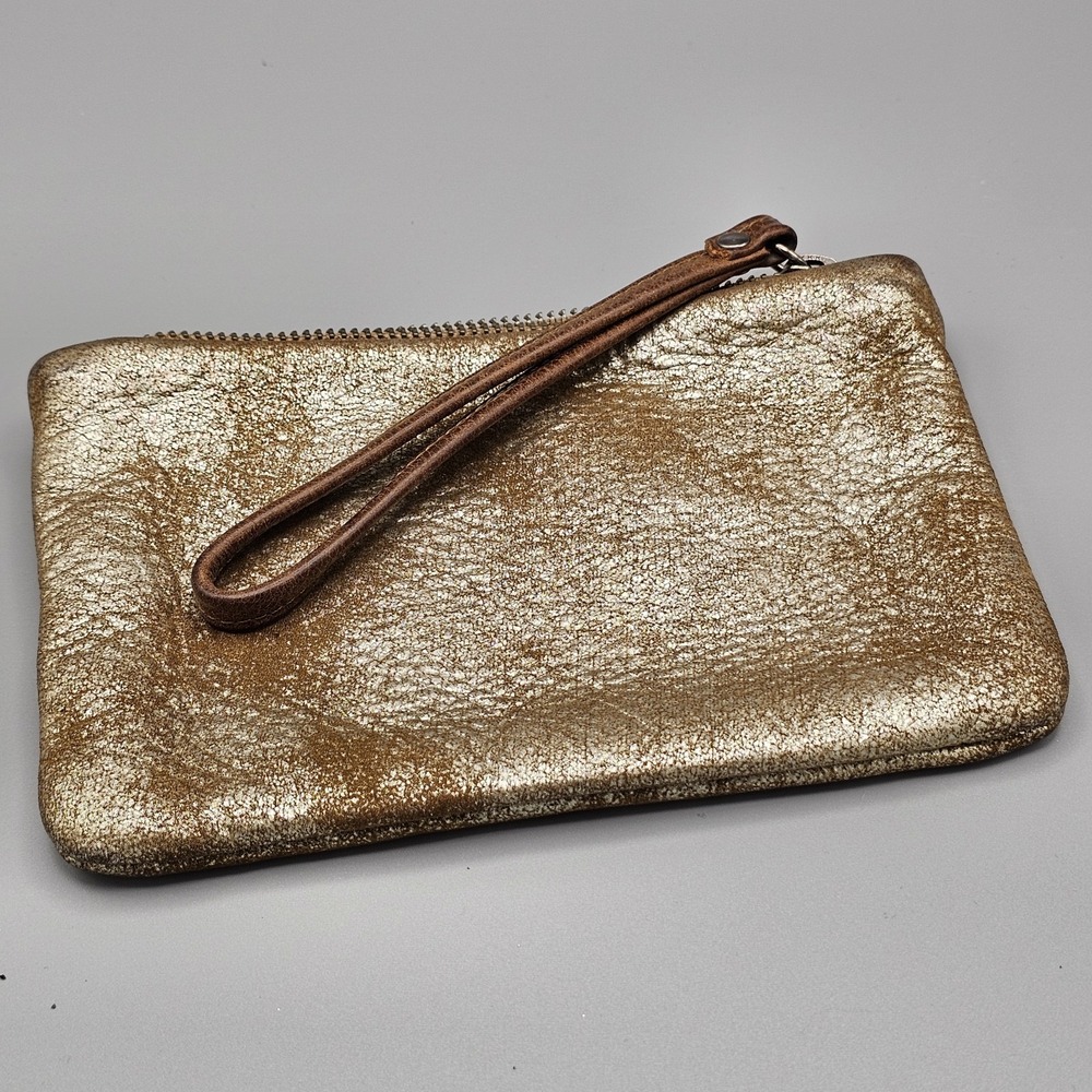 Rough & Tumble Rugged Luxury Made in Maine Gold Brown Wristlet Leather 7.5x4.5"
